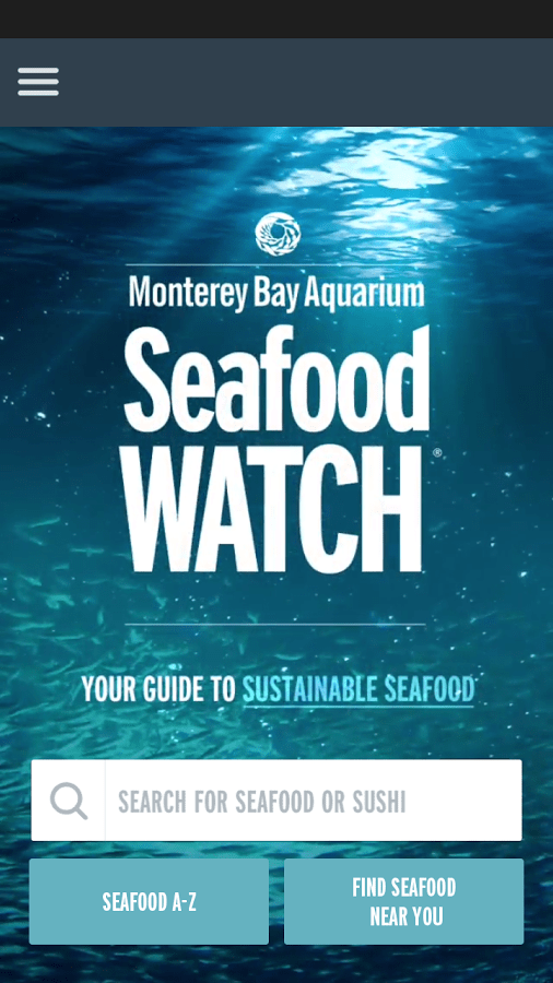 Seafood Watch App browse fish screenshot