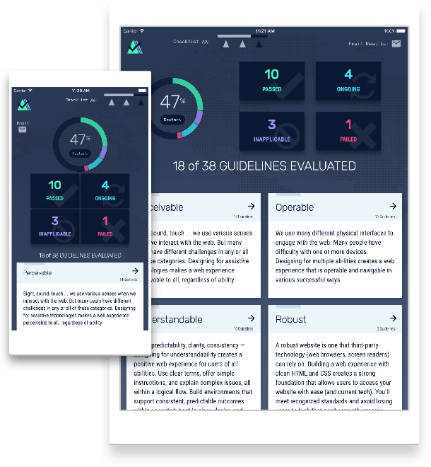 WCAG Checklist App - Evaluation - screenshot