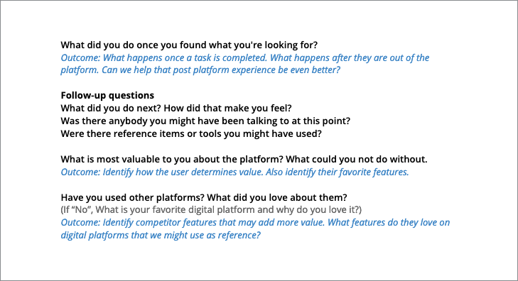 Stakeholder and Customer Interviews example